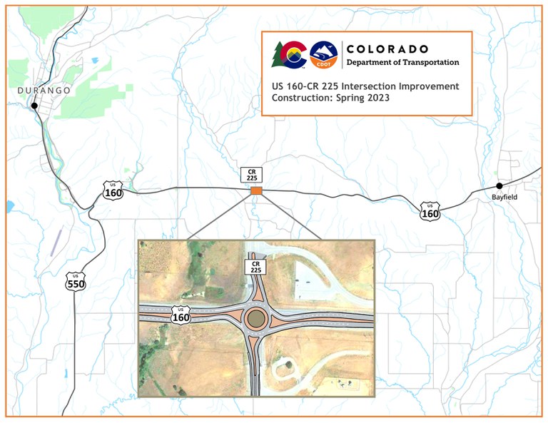 US 160 - CR 225 Roundabout Map