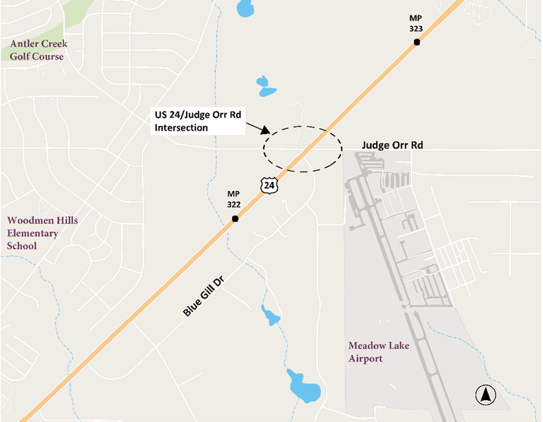 US 24 Judge Orr Road Intersection Map