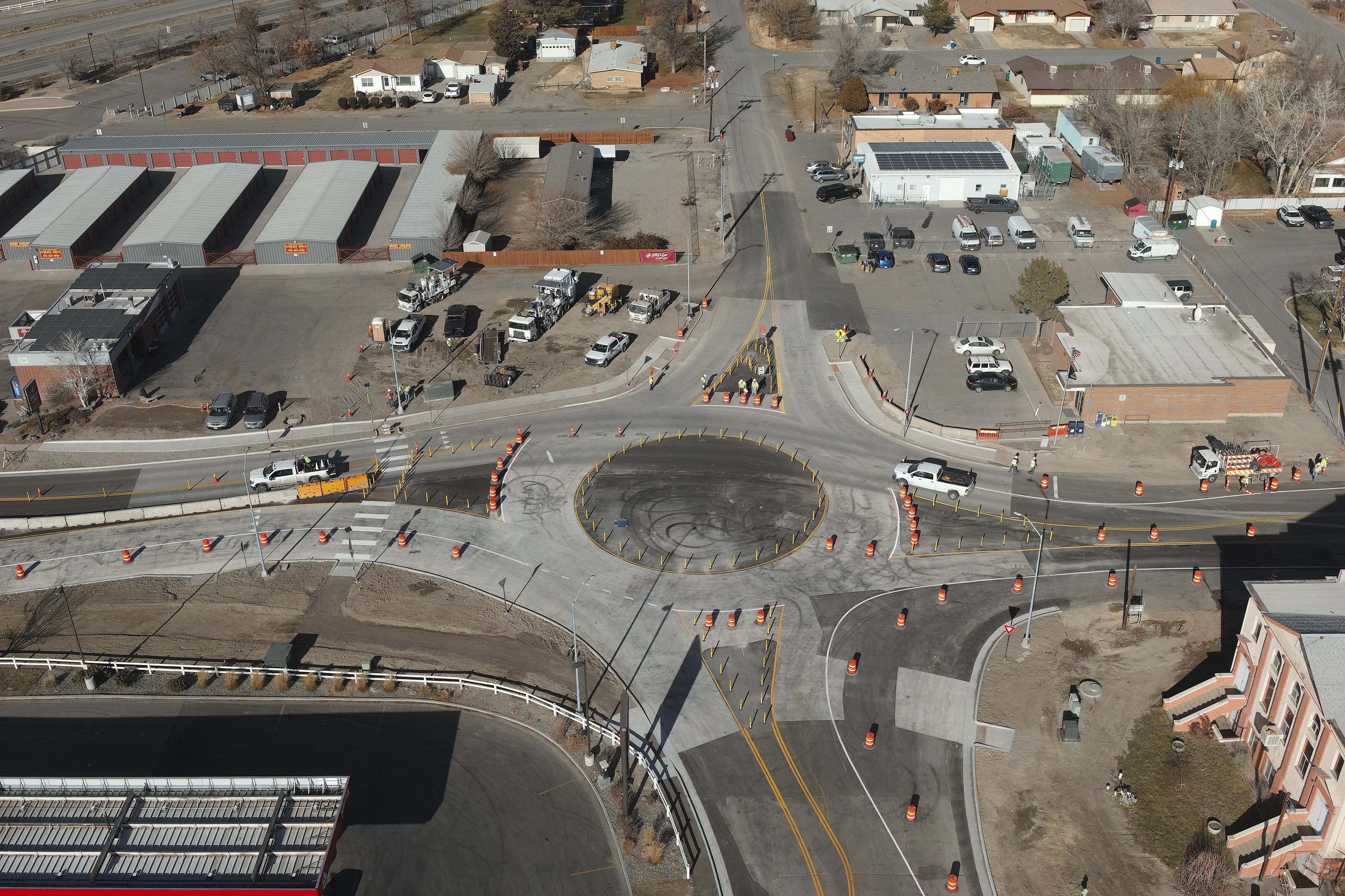 New roundabout at US 6 & 1st Street in Clifton