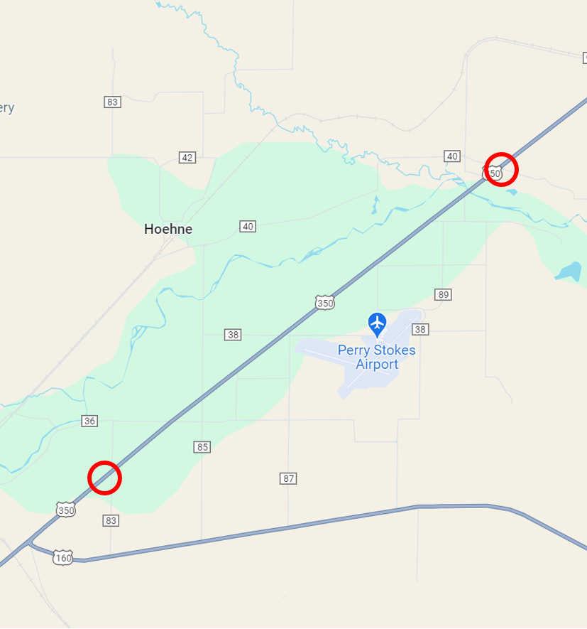 Timber Bridge Maintenance Map of Phase 14 and 15 Work Location on US 350.png detail image