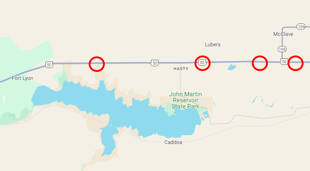 Timber Bridge Maintenance Map of Phase 3 to 6 Work Location on US 50.png detail image