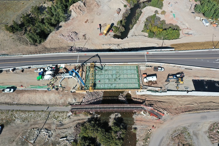 US 285 CO 9 Intersection Improvements and Bridge Replacement Close Overhead Deck Pour.jpg detail image