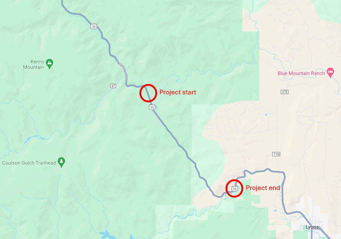 US 36 Guardrail Project Map.png detail image