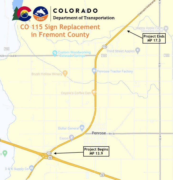 Fremont county sign project map