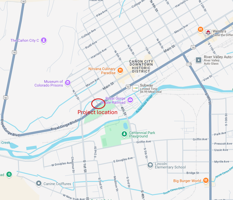 Project location map for US 50A culvert repairs at MP 278.16