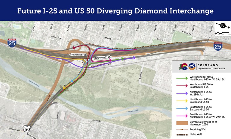 I-25/US 50B Interchange Project Map