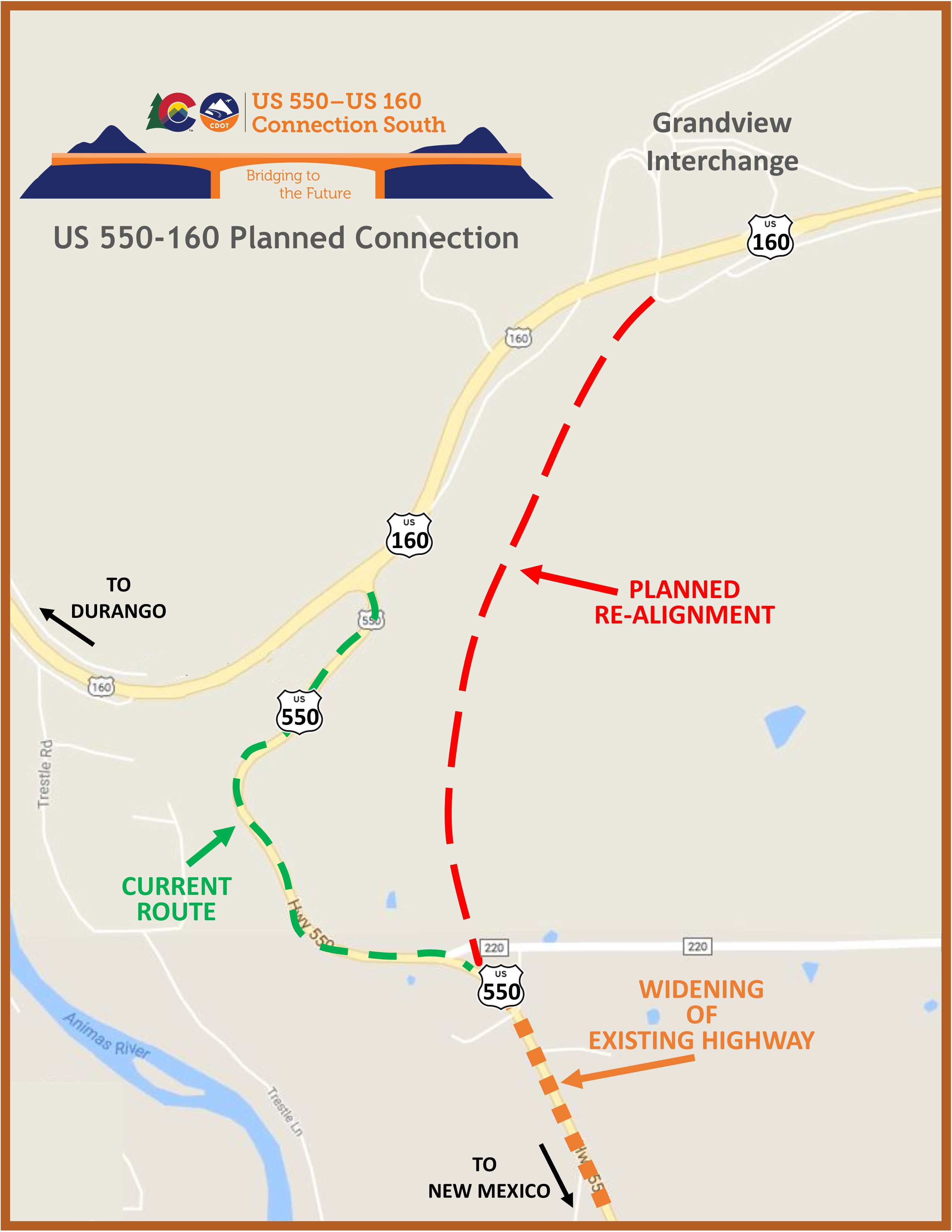 US 160-550 New Connection Map