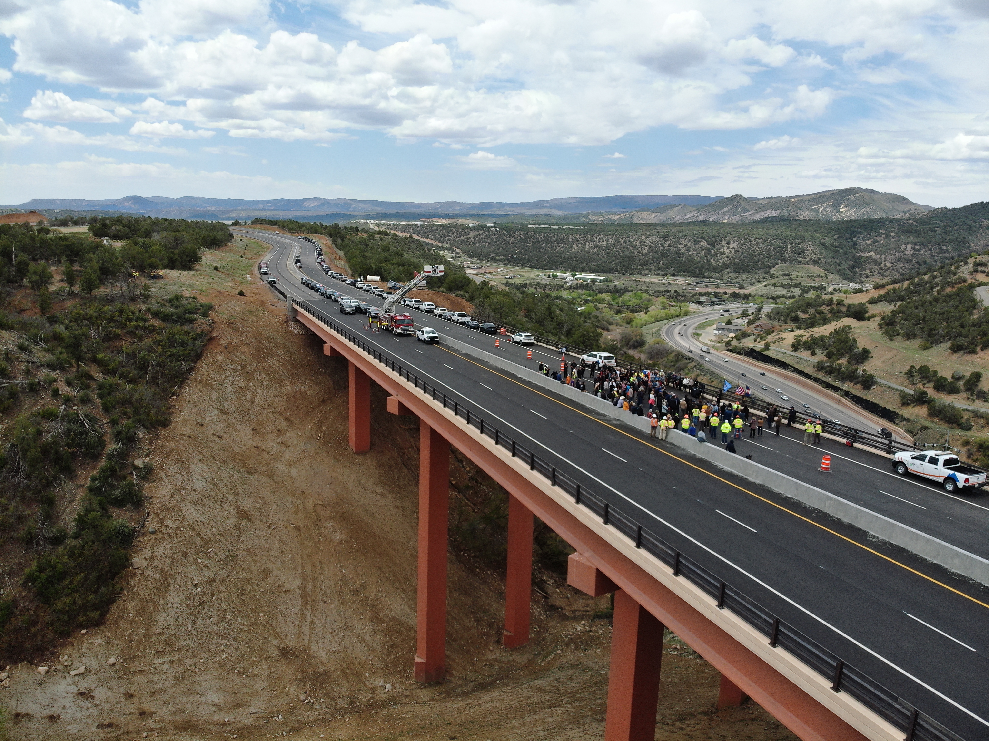 Freshly paved road over Gulch A Bridge during Open Road event.JPG detail image