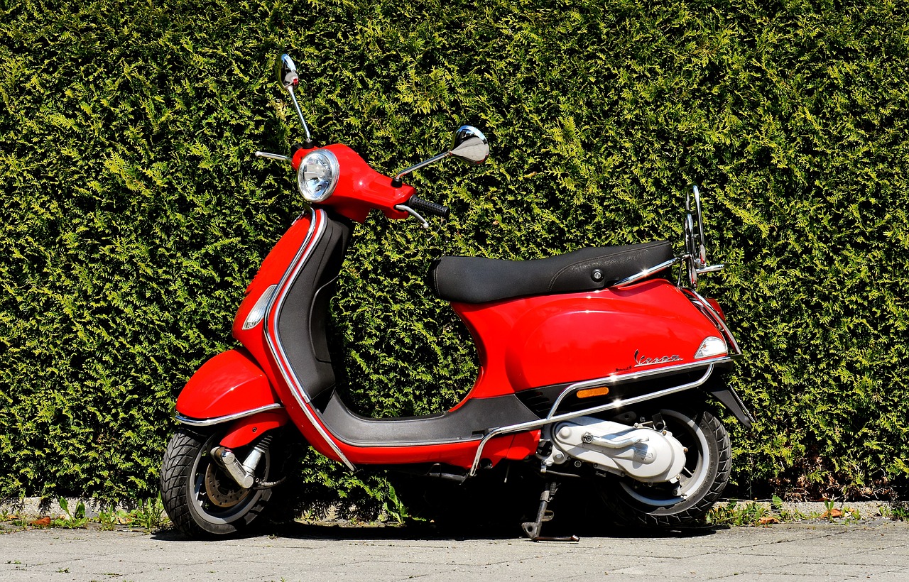 Red Vespa Moped.jpg detail image