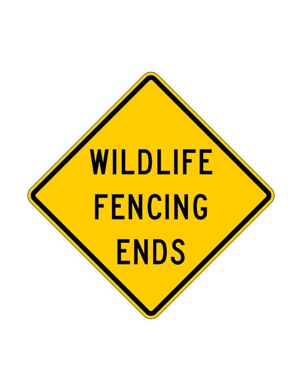 W11-56 Wildlife Fencing Ends