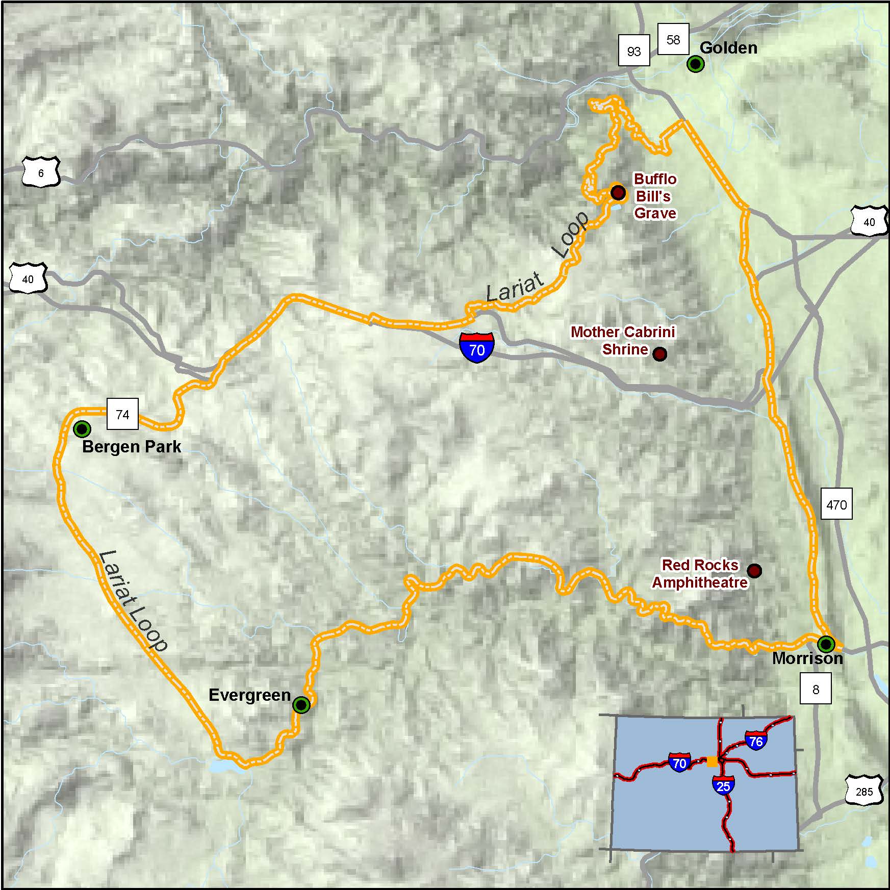 Lariat Loop Scenic Byway map