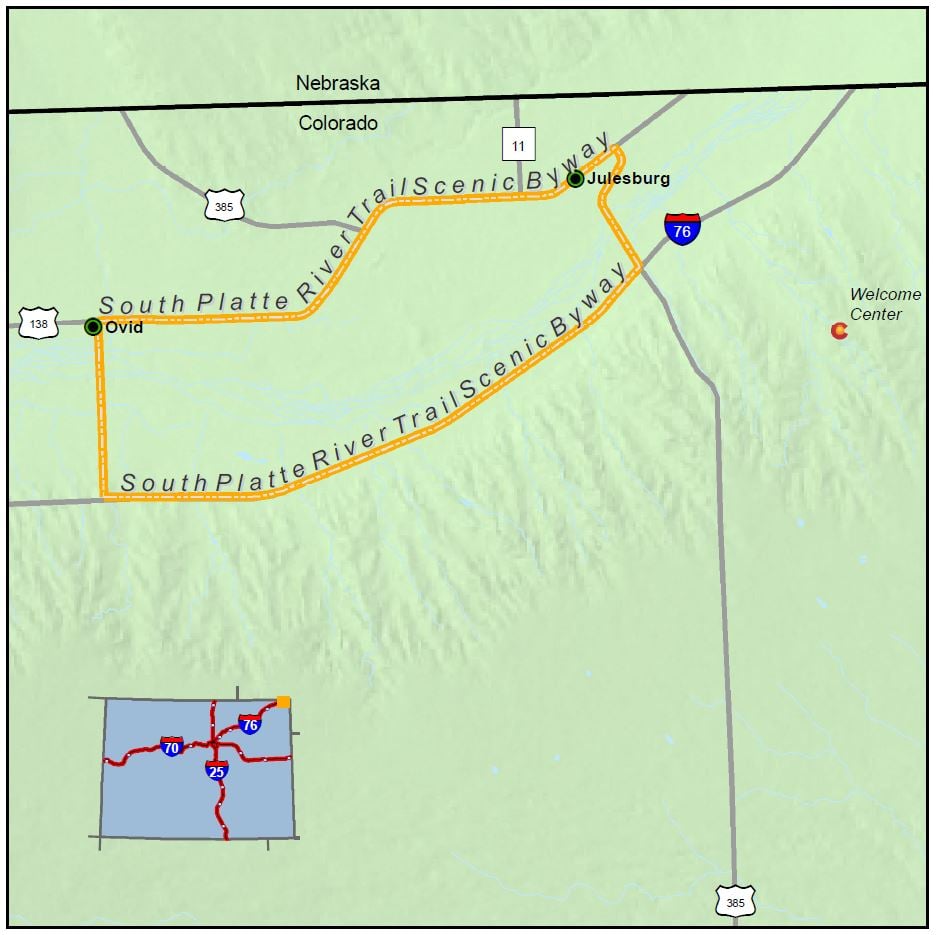 South Platte River Trail Scenic Byway map